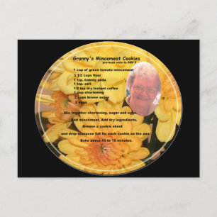 Veggie Mincemeat Cookie Recipe Postcard