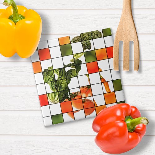 Veggie Mosaic Ceramic Tile