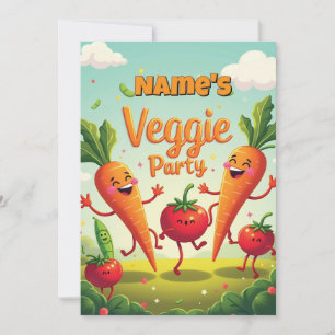 Veggie Party Birthday Invitation Card