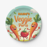 Veggie Party Cartoon Paper Plates
