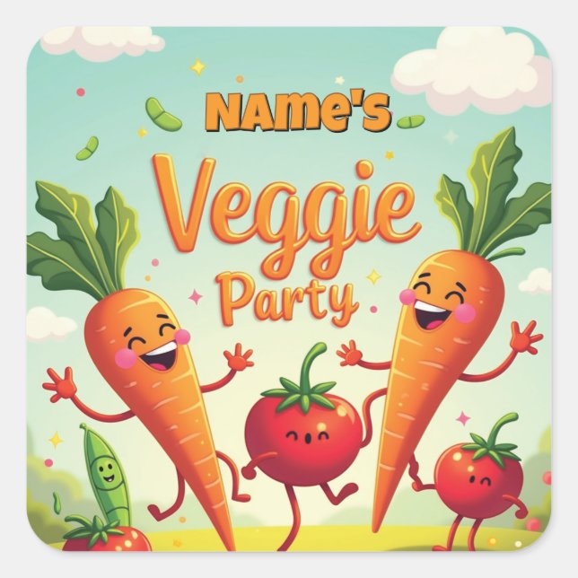 Veggie Party Favor Stickers (Front)