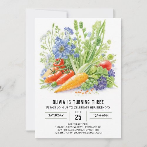 Veggie Patch Adventure Birthday Invitation