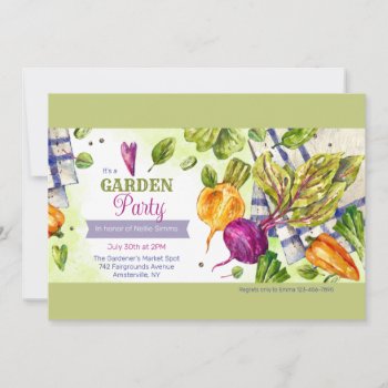 Veggie Patch Garden Party Invitation by PixiePrints at Zazzle