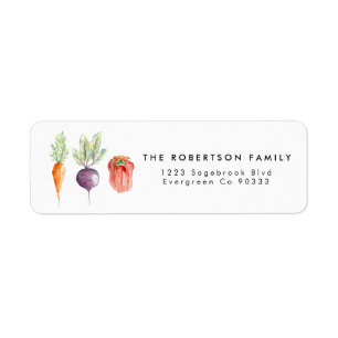 Veggie Patch Watercolor Address Label