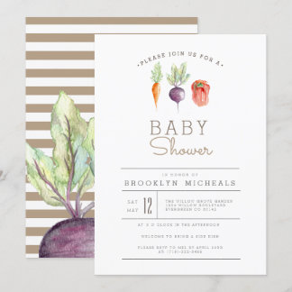 Veggie Patch | Watercolor Baby Shower Invitation