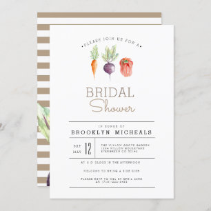 Veggie Patch Watercolor Bridal Shower Invitation