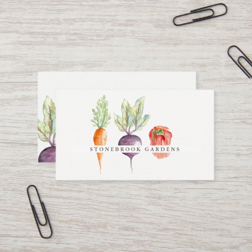 Veggie Patch Watercolor Business Card