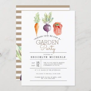 Veggie Patch   Watercolor Garden Party Invitation