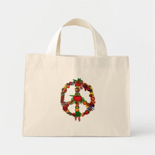 Veggie Peace Sign Mini Tote Bag