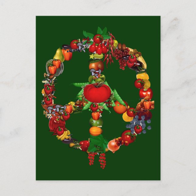 Veggie Peace Sign Postcard (Front)