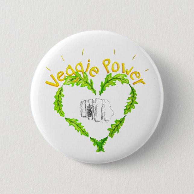 Veggie Power Knapp Button (Front)