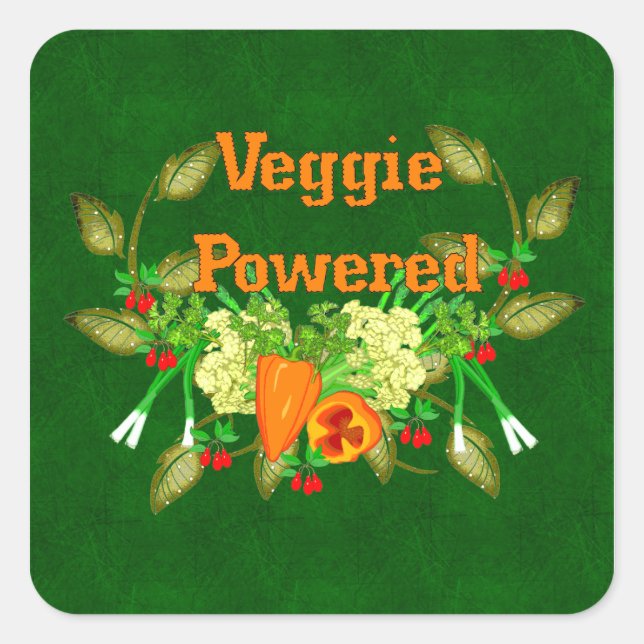 Veggie Powered Square Sticker (Front)
