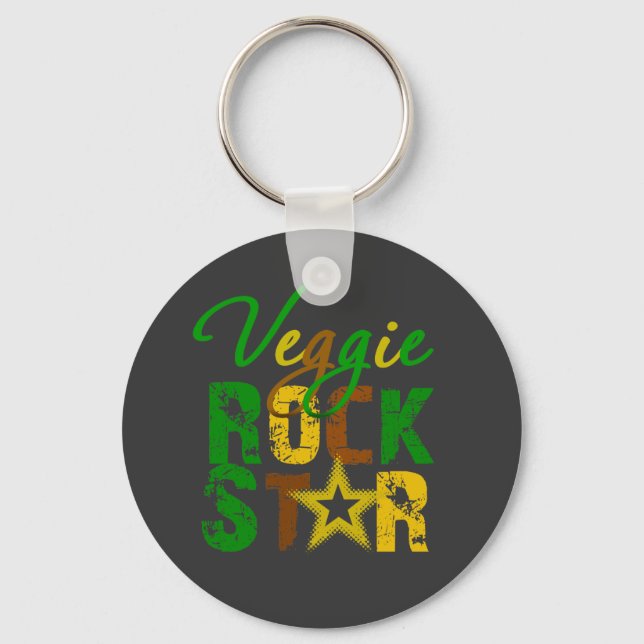 Veggie Rock Star Keychain (Front)