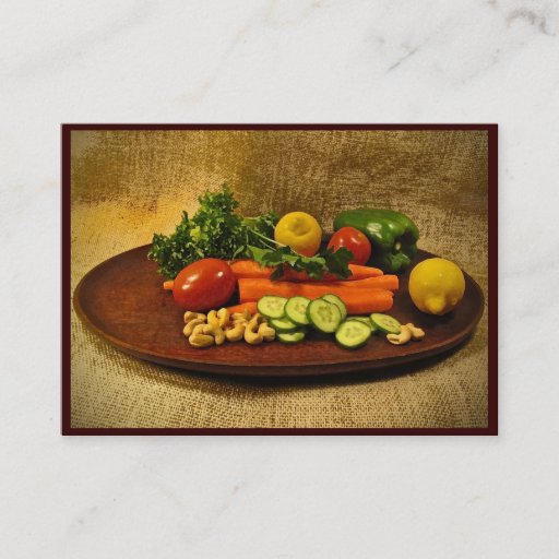 Customizable Veggie Salad Plate ATC Business Card Templates