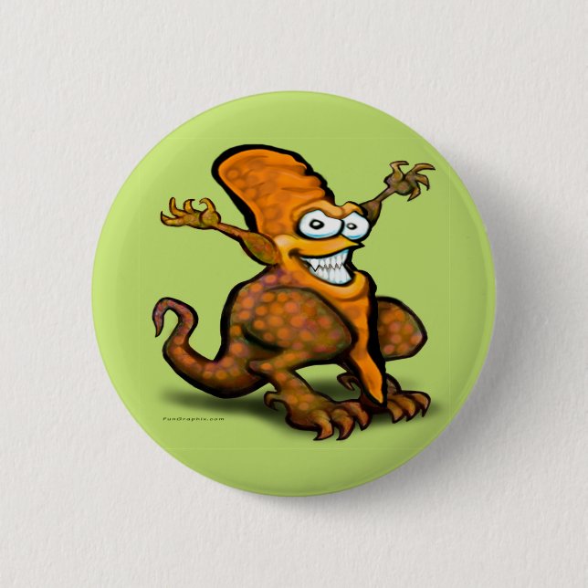 Veggie Saurus Rex Pinback Button (Front)