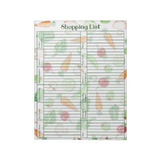 Veggie Shopping List Notepad