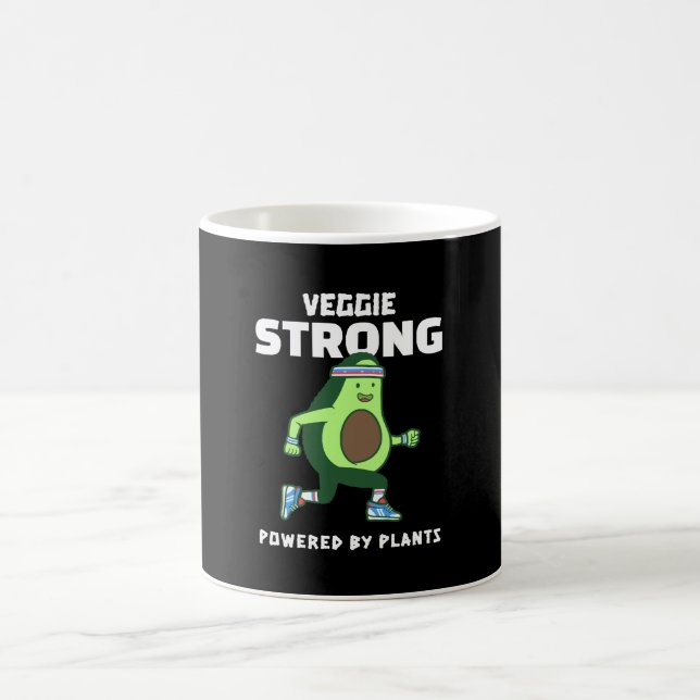 Veggie Strong, Powered by plants Coffee Mug (Center)