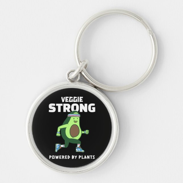 Veggie Strong, Powered by plants Keychain (Front)