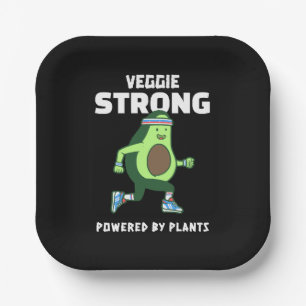 Veggie Strong, Powered by plants Paper Plates