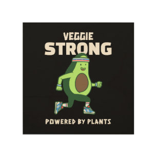 Veggie Strong, Powered by plants Wood Wall Art