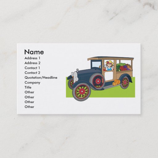 Customizable Veggie Truck Business Card Template