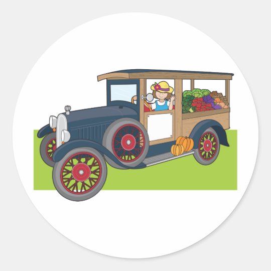 Veggie Truck Classic Round Sticker