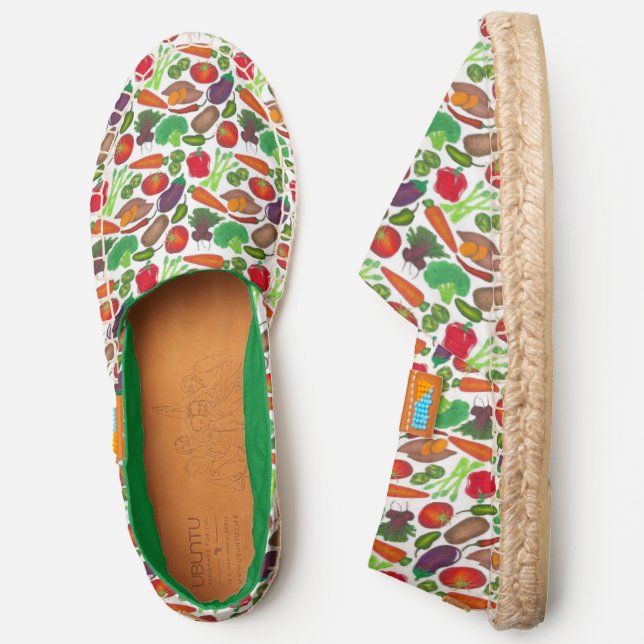 Veggie Veg Vegetable Garden Produce Green Grocer Espadrilles (Side)