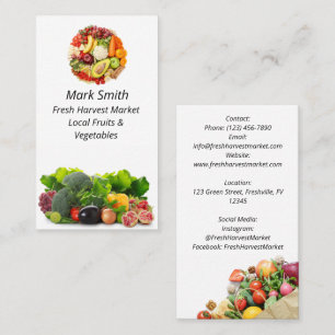 Veggie vegetable Fresh Grocery Shop Business Card