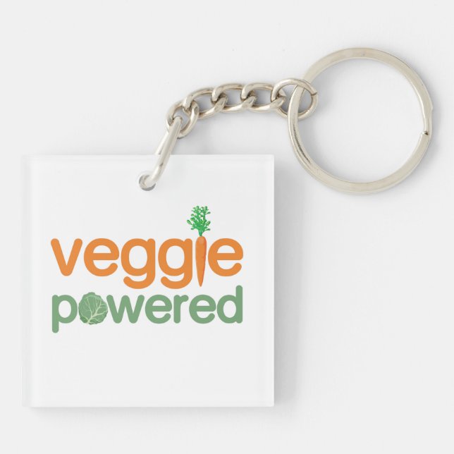 Veggie Vegetable Powered Vegetarian Keychain (Back)
