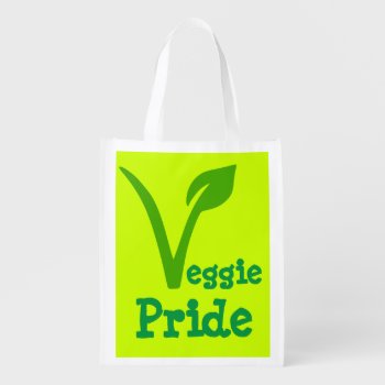 Veggie Vegetarian Vegan  Symbol Veggie Pride Reusable Grocery Bag by Boopoobeedoogift at Zazzle