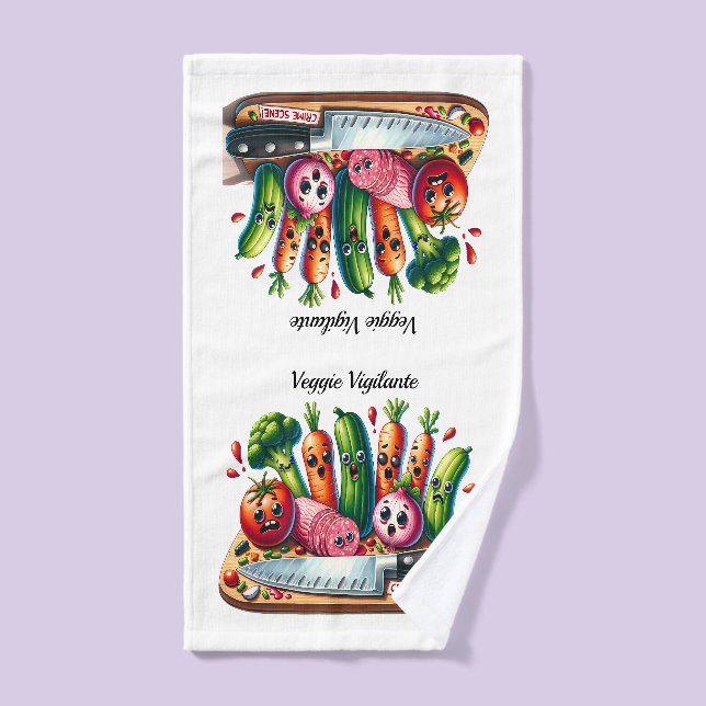 Veggie Vigilante Crime Scene Kitchen Towel (Hand Towel)