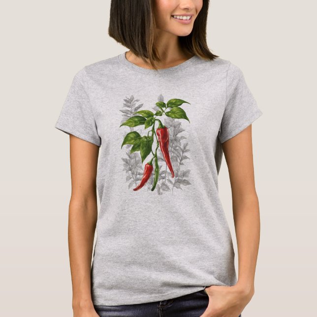 Veggies 10 peppers, chilis, vegetable, spicy T-Shirt (Front)