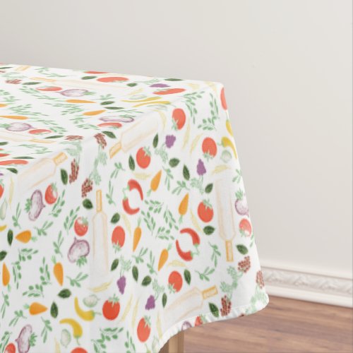 Veggies and Bottles Foodie Hip Tablecloth
