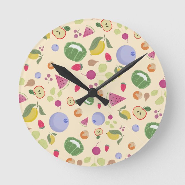 veggies and fruits round clock (Front)