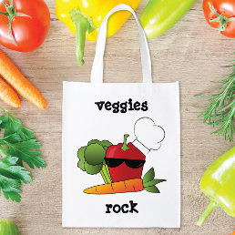 Veggies Rock Humorous Grocery Bag