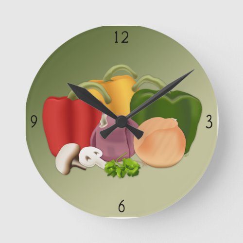 Veggies Round Clock