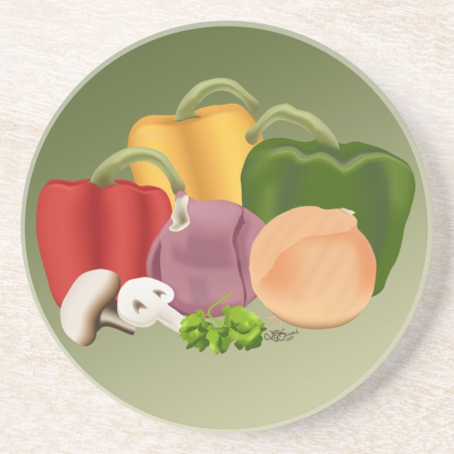 Veggies Sandstone Coaster (Front)