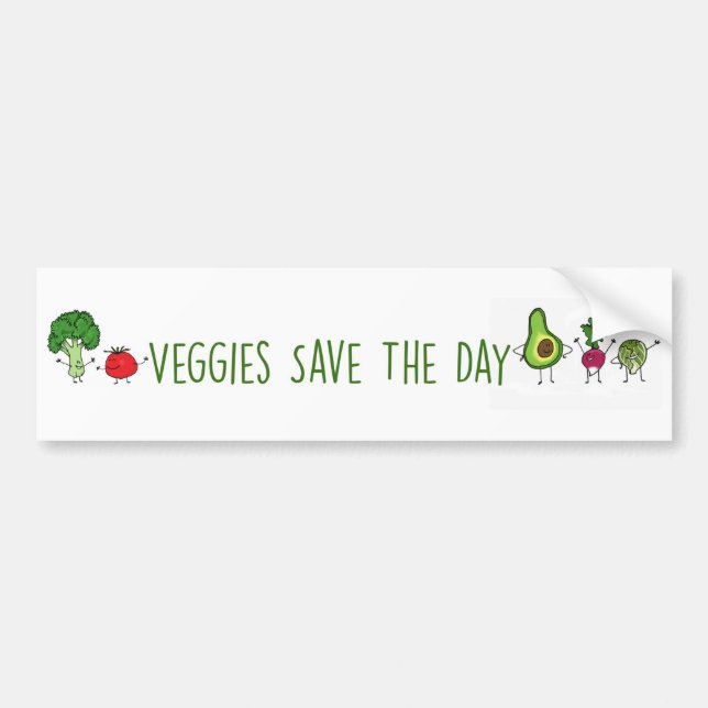 Veggies Save The Day Bumper Sticker (Front)