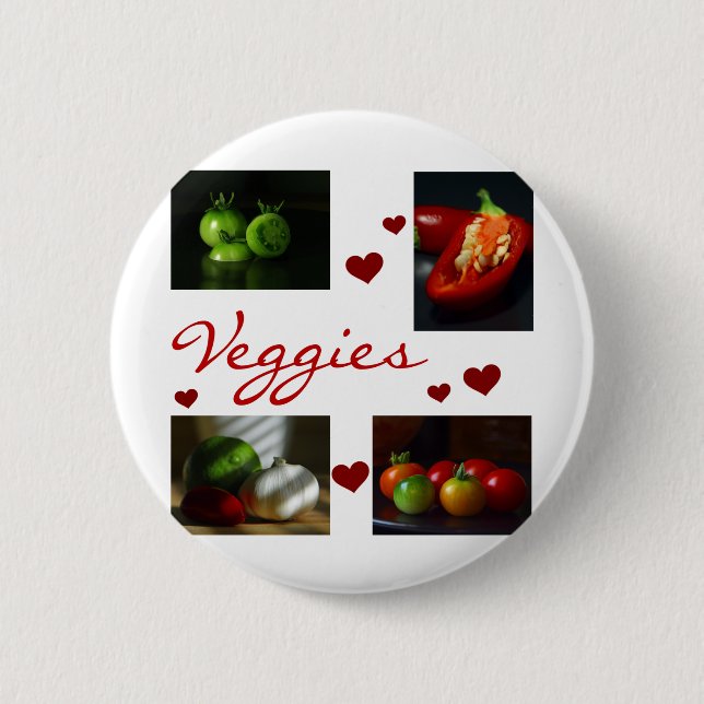 Veggies T-shirts and Gifts Pinback Button (Front)