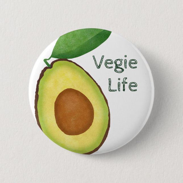 Vegie Life AVOCADO Button (Front)