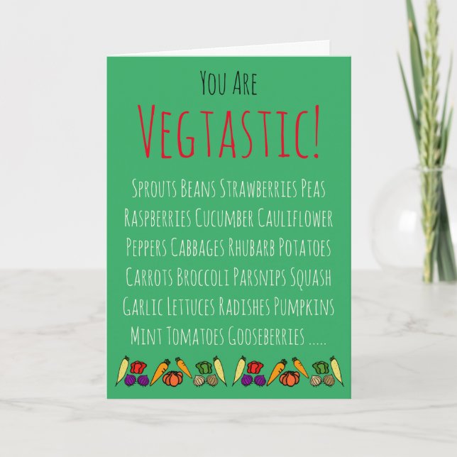 Vegtastic Gardener's Happy Birthday Personalized Card (Front)