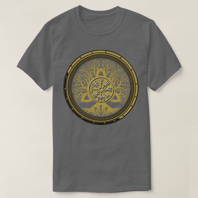 Vegvisir and Tree of Life Yggdrasil 1 T-Shirt (Design Front)