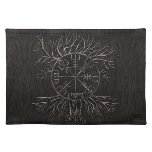 Vegvisir and Tree of life Yggdrasil Cloth Placemat