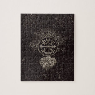 Vegvisir and Tree of life -Yggdrasil Jigsaw Puzzle