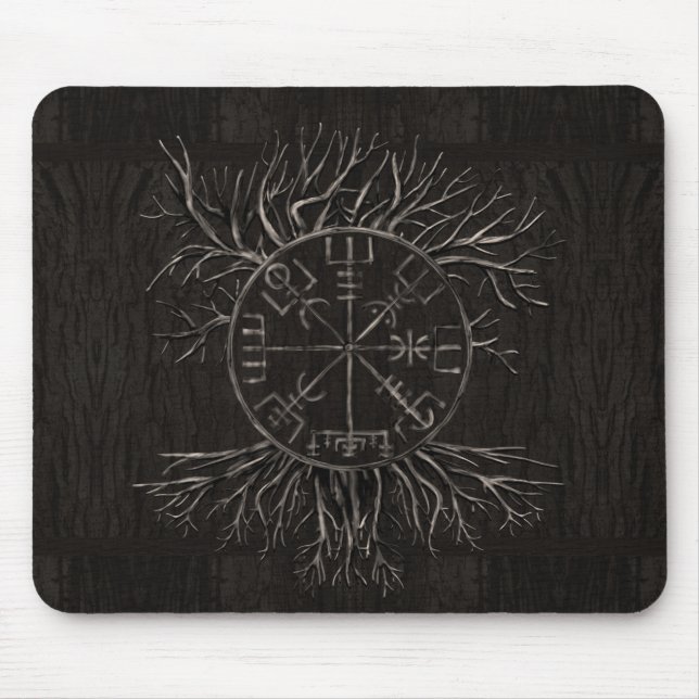 Vegvisir and Tree of life Yggdrasil Mouse Pad (Front)