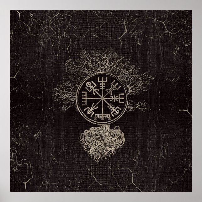 Vegvisir  and Tree of life  -Yggdrasil Poster (Front)