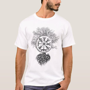 Vegvisir and Tree of life -Yggdrasil T-Shirt
