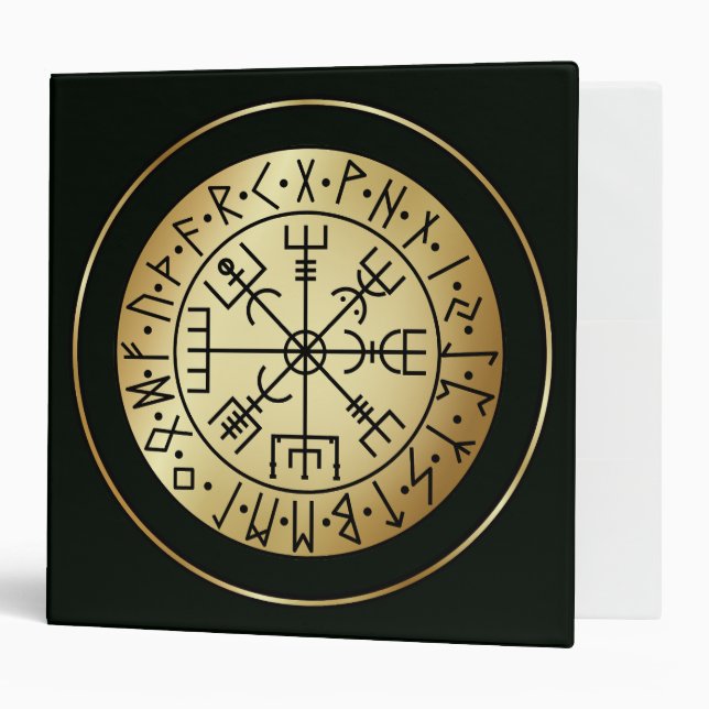 Vegvisir Compass: Guiding Runes of Iceland 3 Ring Binder (Front/Inside)