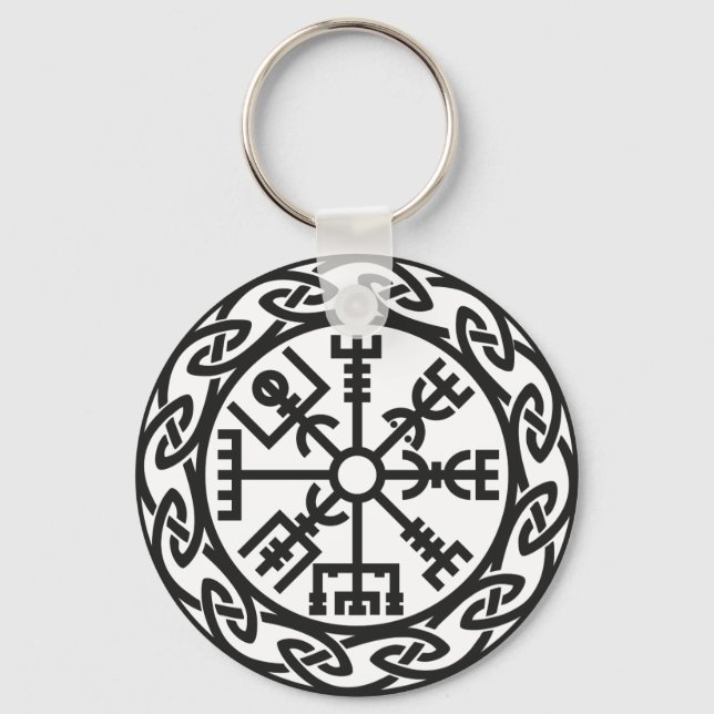 Vegvísir, Iceland, Traveler's Charm, Protection Keychain (Front)