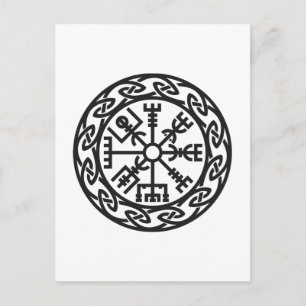 Vegvísir, Iceland, Traveler's Charm, Protection Postcard